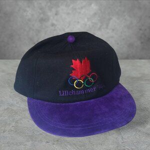 Vintage 90s 'Olympics' black/purple strapback hat
